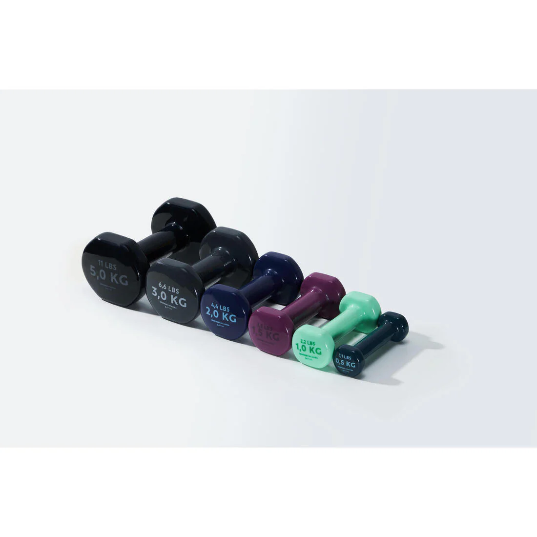 Pesas 2 x 3Kg de vinilo Fitness Gimnasia en casa Pilates Nyamba Gris - Image 4