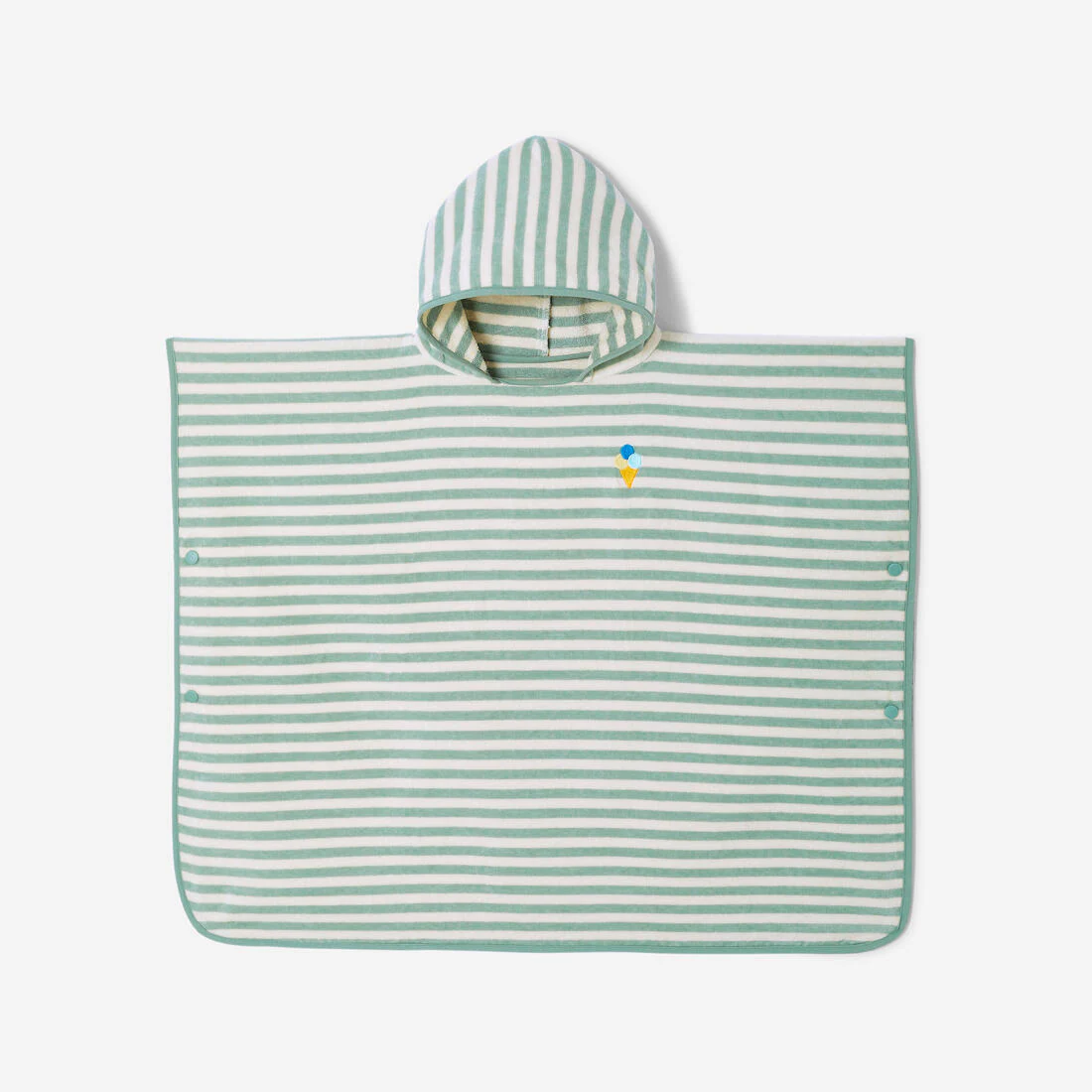 Poncho Bebé Verde Rayas - Image 7
