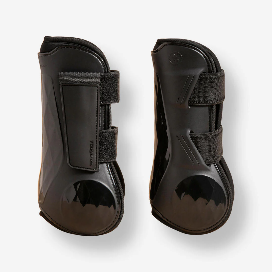Protectores Equitación Fouganza 500 Jumping Caballo Negro Abiertos