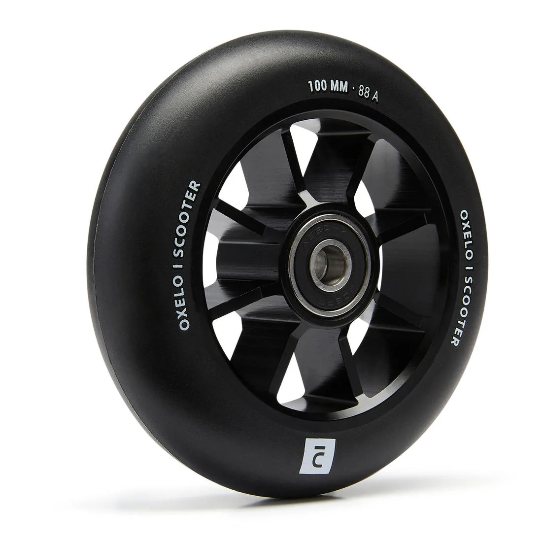 Rueda freestyle de 100 mm con llanta de aluminio negro y goma PU85A - Image 5