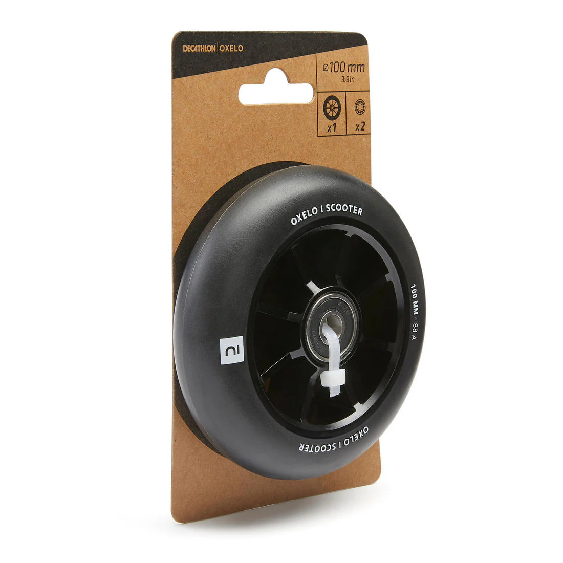 Rueda freestyle de 100 mm con llanta de aluminio negro y goma PU85A - Image 8