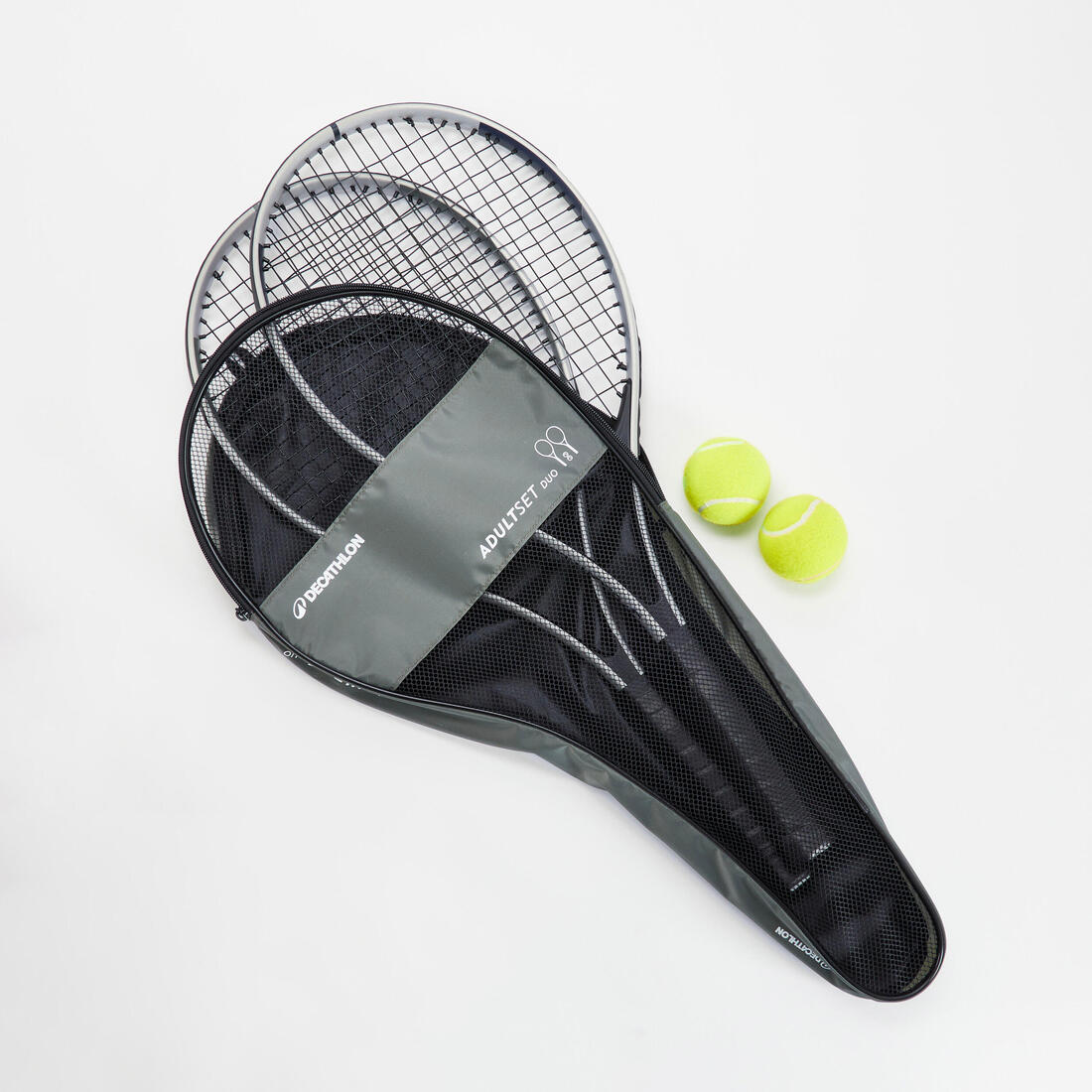 Set de 2 raquetas de tenis Essential Adulto 2 pelotas 1 funda