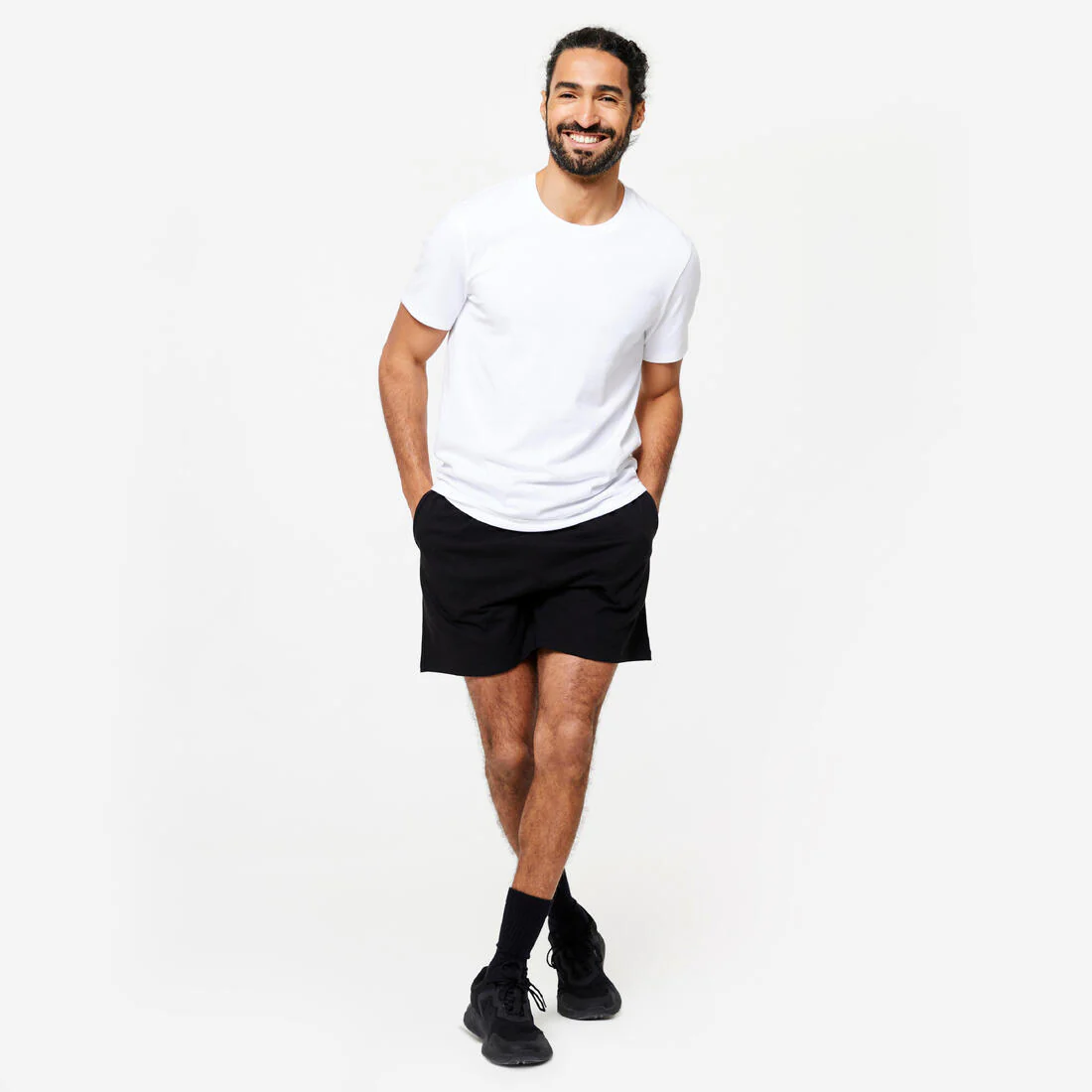 Short fitness pantalón corto chándal regular Hombre Domyos 100 negro - Image 2