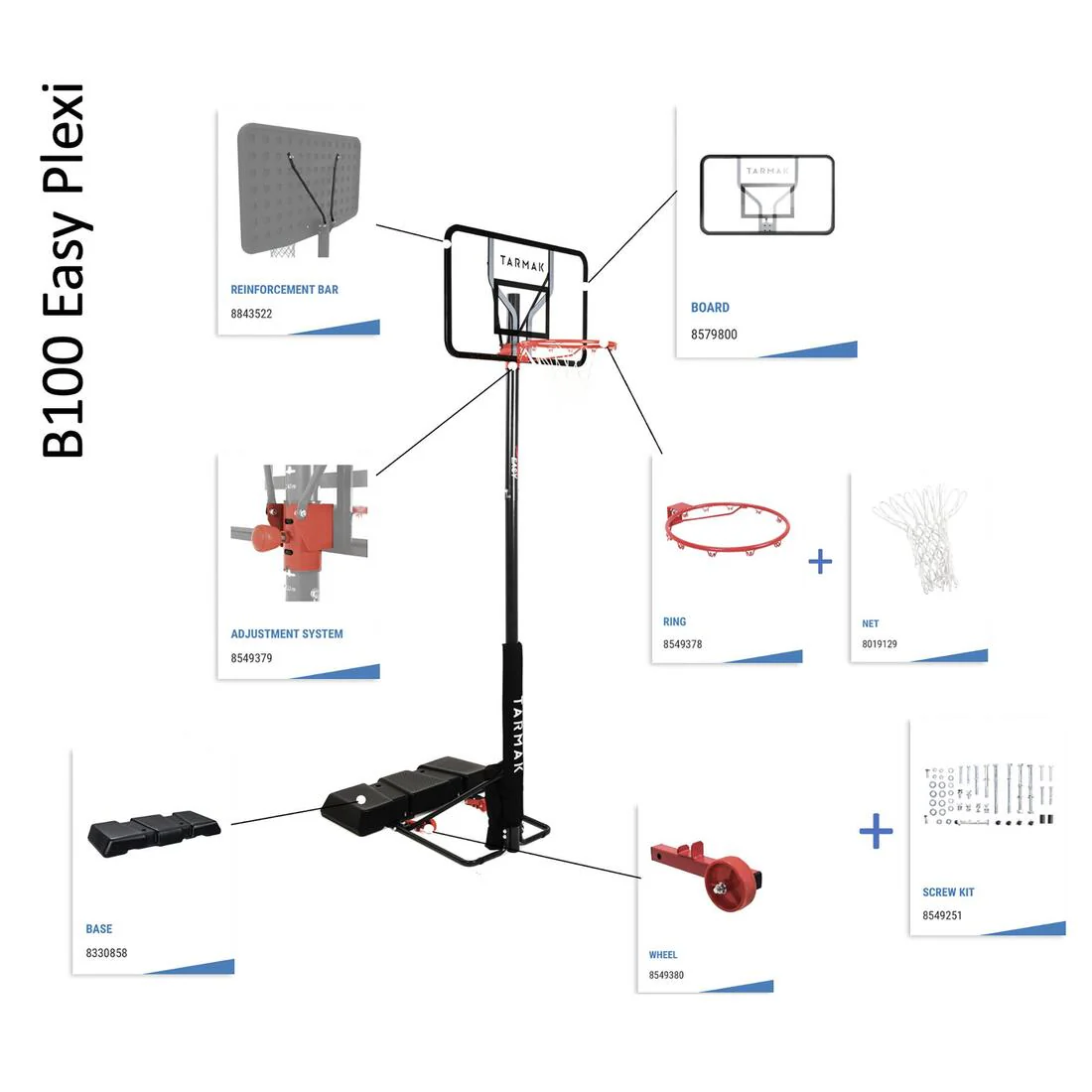 Sistema de ajuste de canasta de baloncesto - B100 Easy Sistema de Ajuste Altura - Image 3