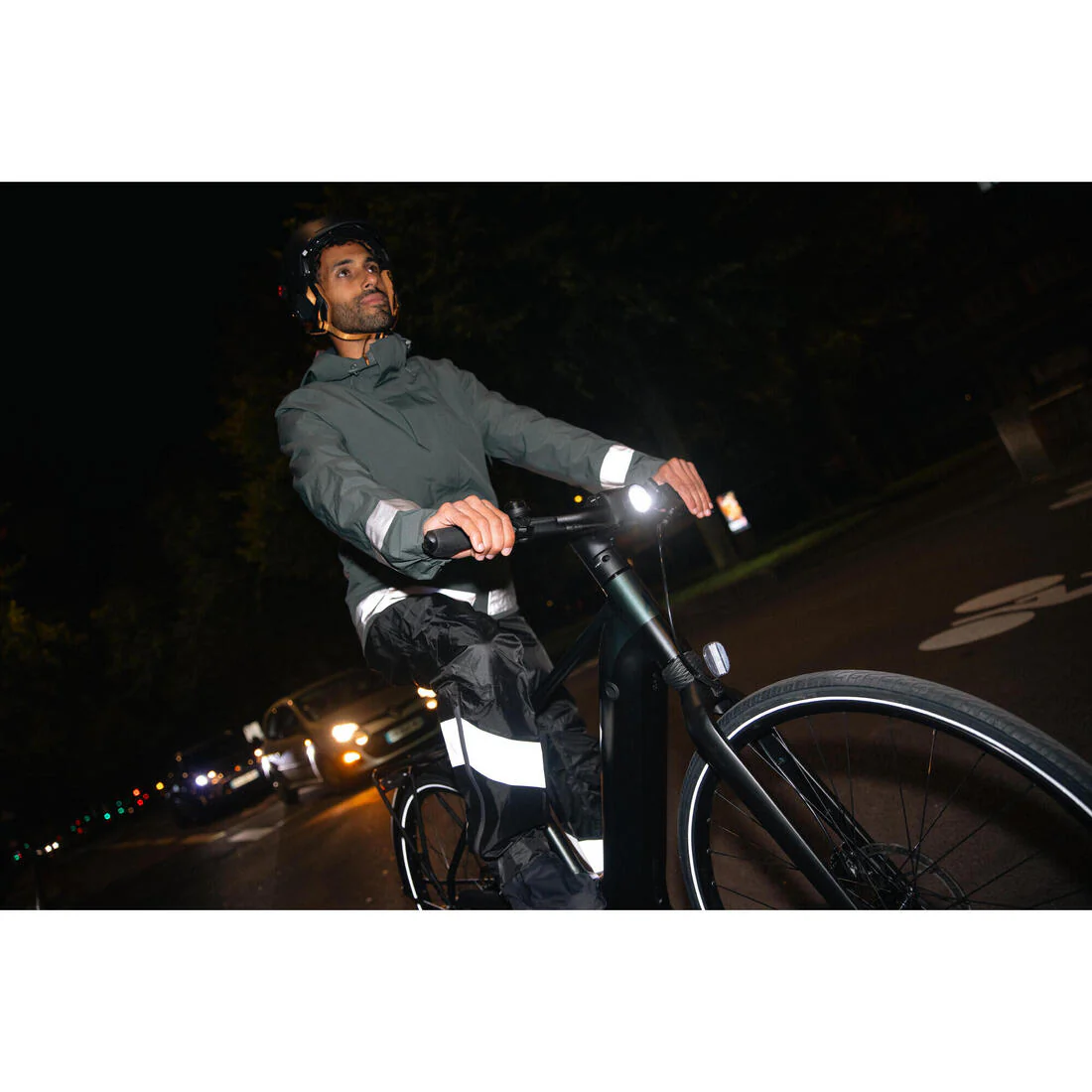 Sobrepantalón ciclismo urbano impermeable hombre Btwin 540  negro - Image 11