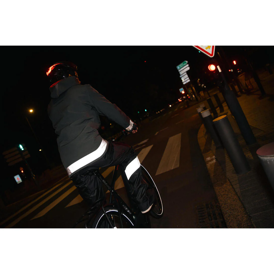 Sobrepantalón ciclismo urbano impermeable hombre Btwin 540  negro - Image 13