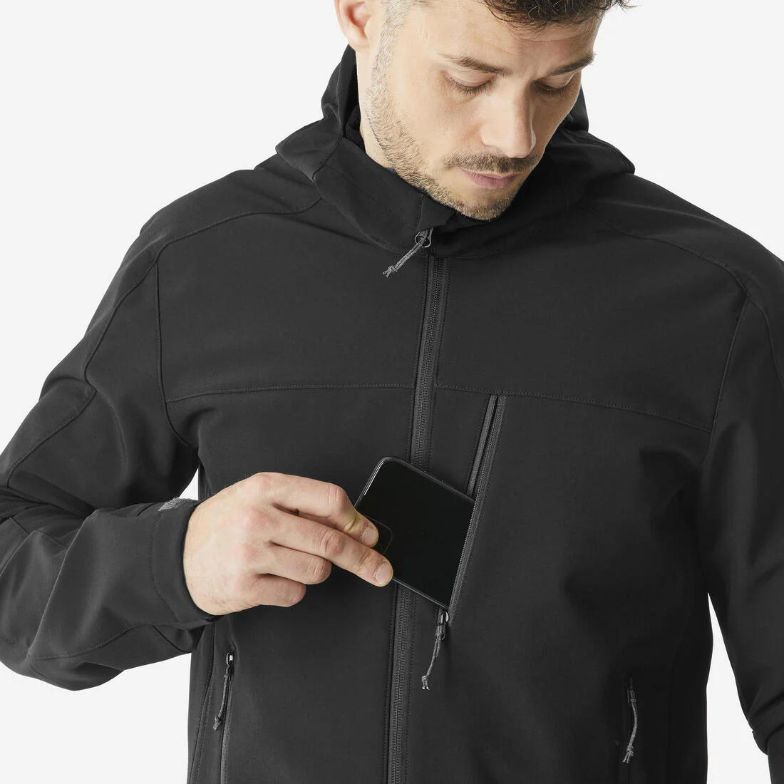 Softshell de montaña y trekking perlante cortavientos Hombre Forclaz MT500 - Image 5