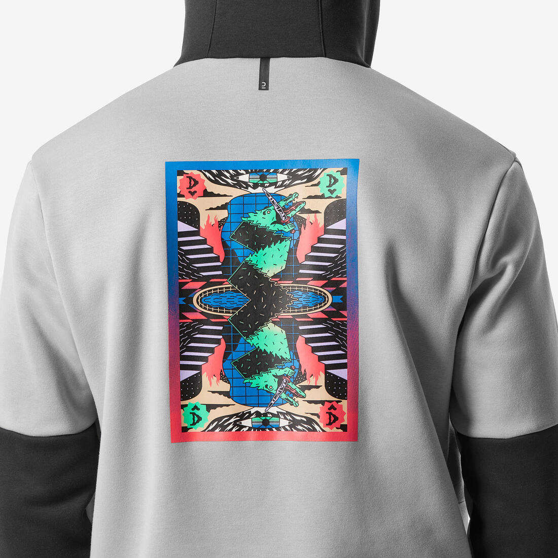 Sudadera con capucha 1/2 cremallera esquí y snowboard hombre, 100 gris - Image 4
