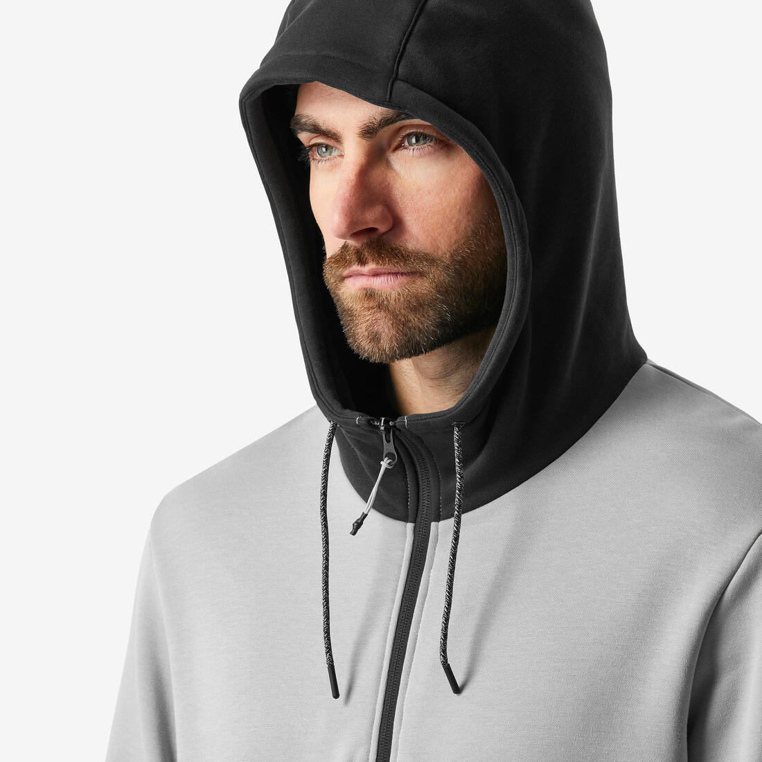 Sudadera con capucha 1/2 cremallera esquí y snowboard hombre, 100 gris - Image 5