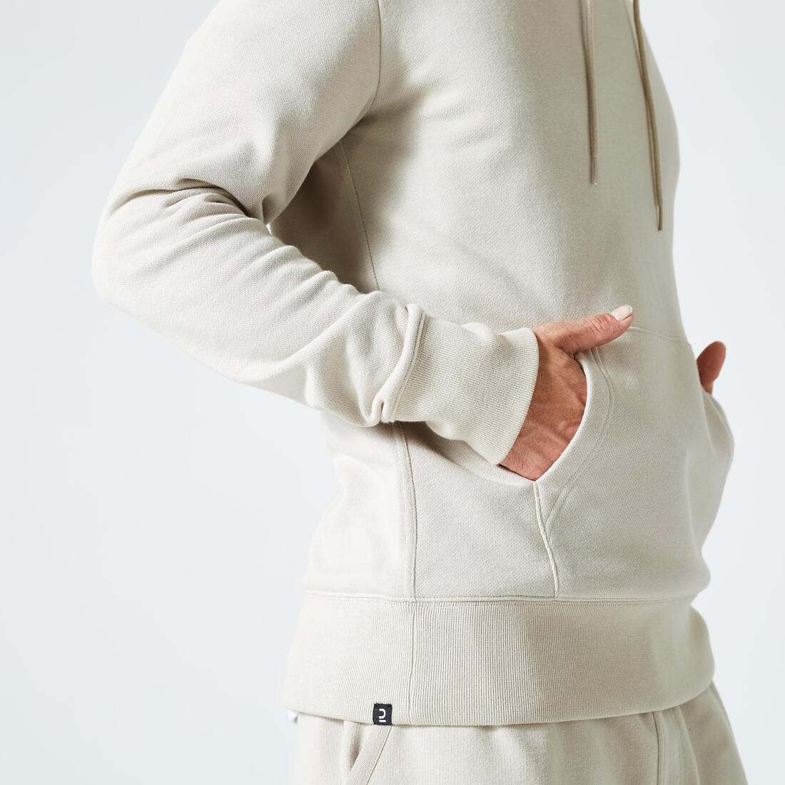 Sudadera Fitness 500 Essential Hombre Lino Capucha - Image 4