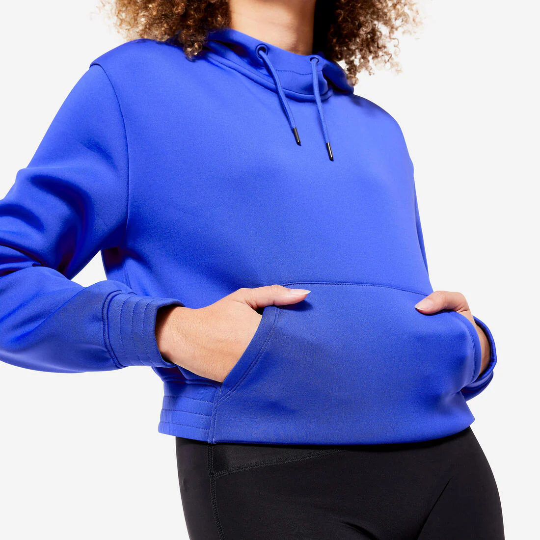 Sudadera Fitness Cardio Azul Crop-Top Capucha - Image 7