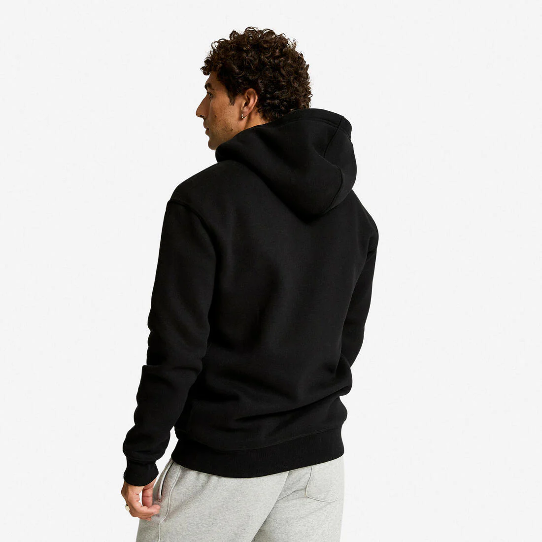 Sudadera Fitness Hombre Negro Cremallera Capucha - Image 3