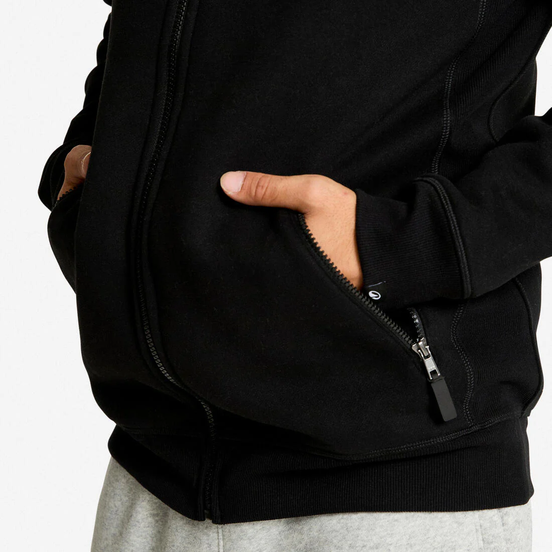 Sudadera Fitness Hombre Negro Cremallera Capucha - Image 5