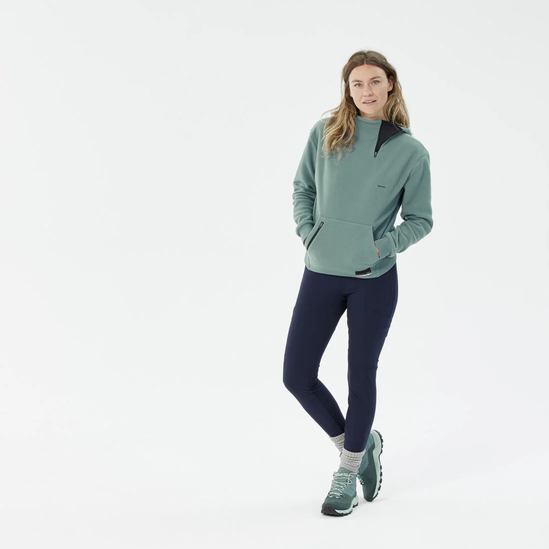 Sudadera polar de montaña y trekking con capucha Mujer Quechua MH100 Hoodie - Image 3