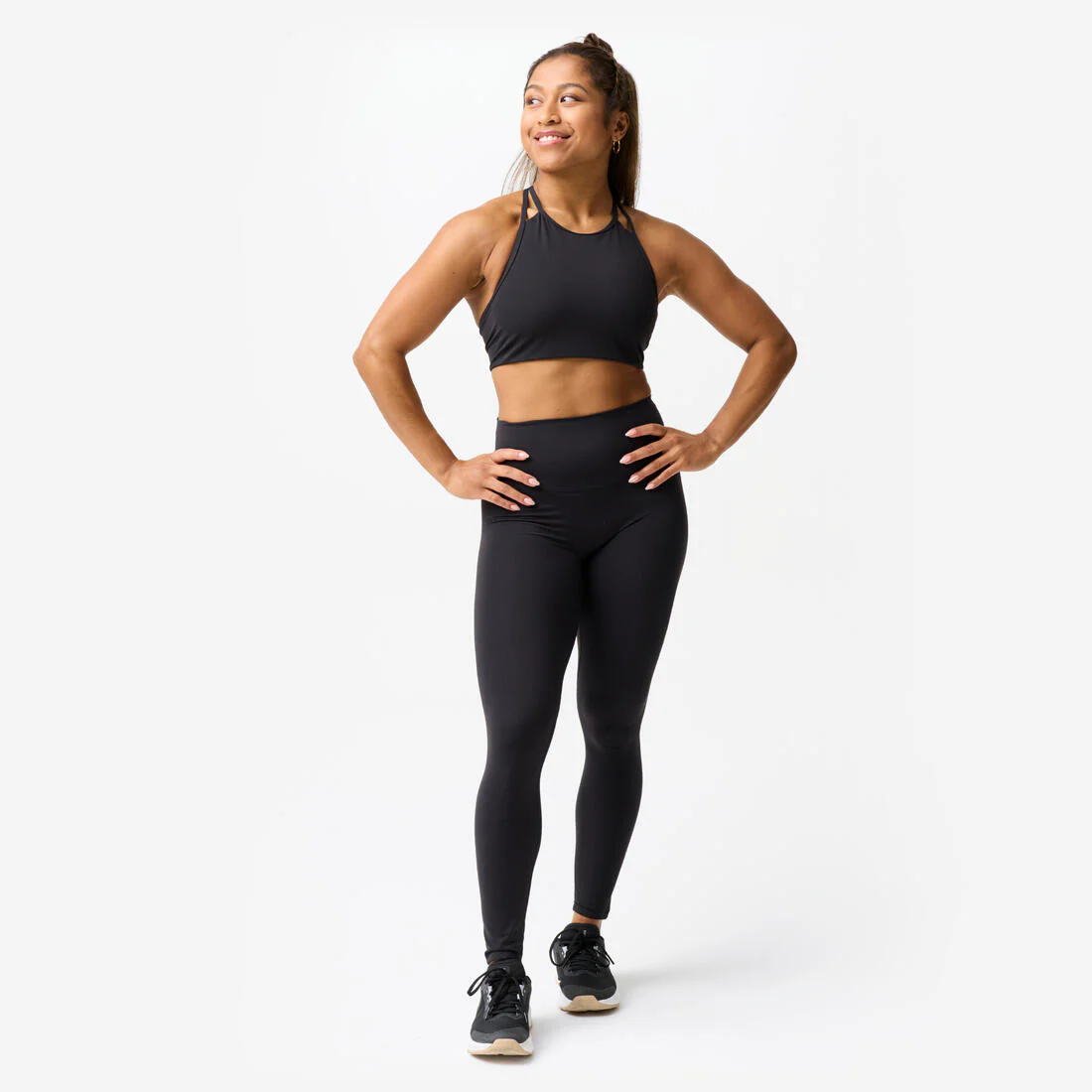 Top deportivo sujeción baja espalda abierta Mujer Decathlon negro - Image 5