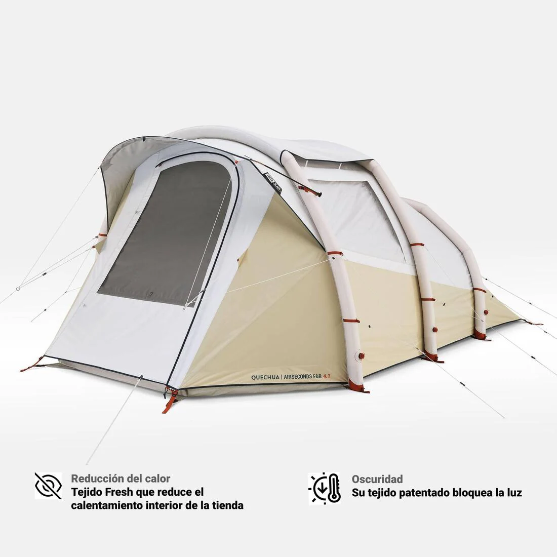Tienda de campaña familiar 4 personas hinchable Quechua Airseconds 4.1 F&B - Image 4