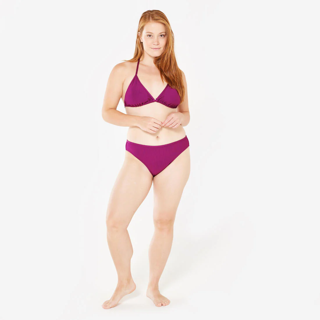 Top Bikini Mujer Triángulo texturizado violeta - Image 2