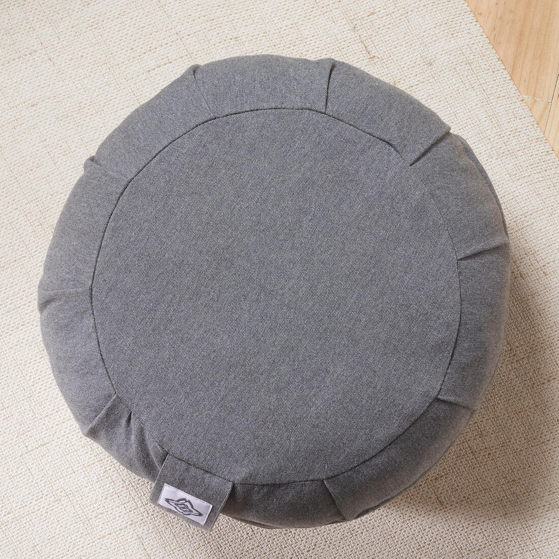 Zafu cojín de yoga y meditación Kimjaly forma redonda gris - Image 2