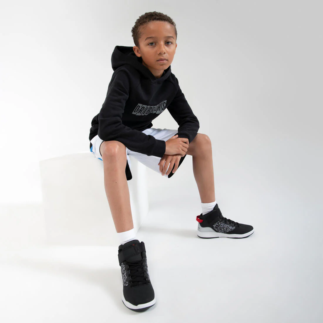 Zapatillas de baloncesto velcro Niños Tarmak Easy SE100 negras - Image 3