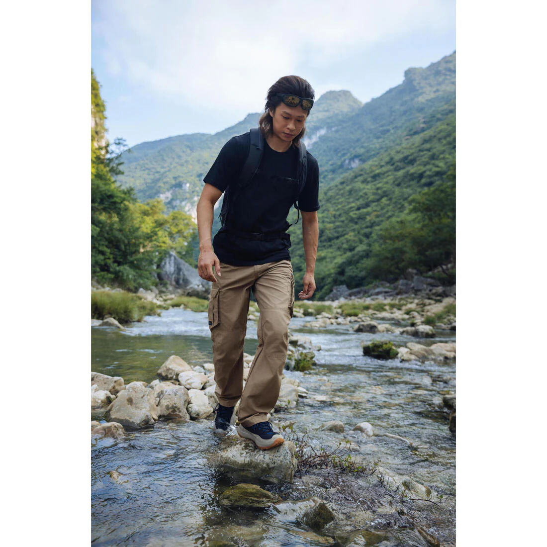 Zapatillas de montaña y trekking impermeables NH500 bajas WP negro ahumado - Image 13