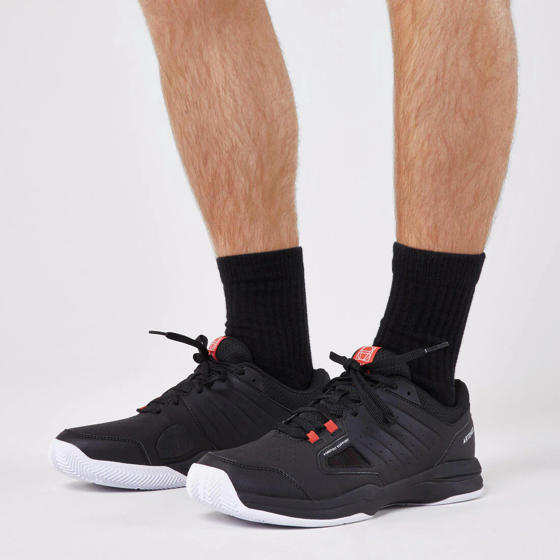 Zapatillas de tenis Hombre TS 500 tierra batida negro rojo ladrillo - Image 5