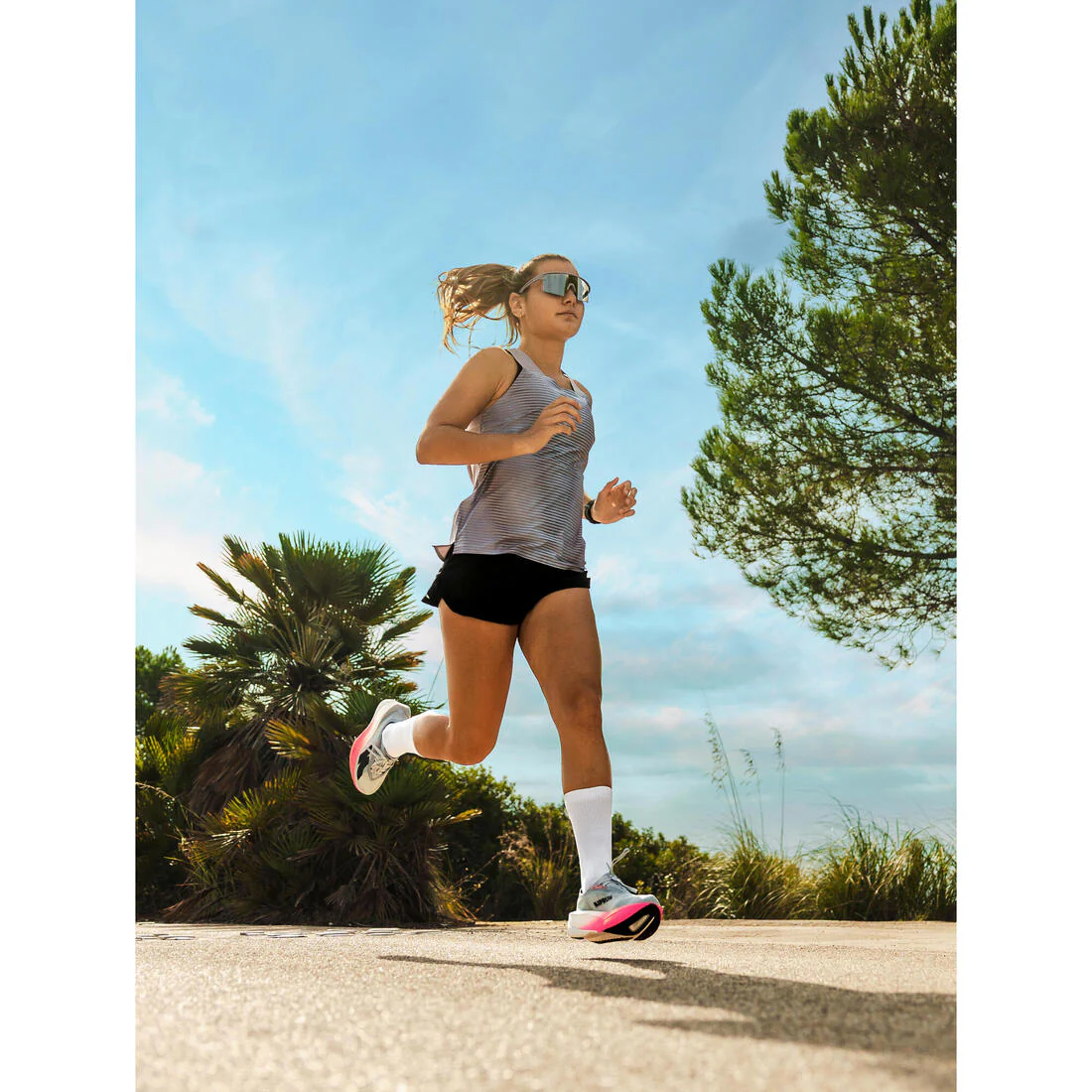Zapatillas Running Asfalto Kiprun Kipstorm Tempo Mujer - gris y rosa flúor - Image 8